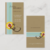 おもしろいの熱帯ヤシの木の日没のブラウンのビーチの休日 名刺 (正面/裏面)