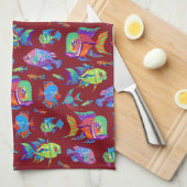 おもしろいの熱帯魚 キッチンタオル (四つ折り)