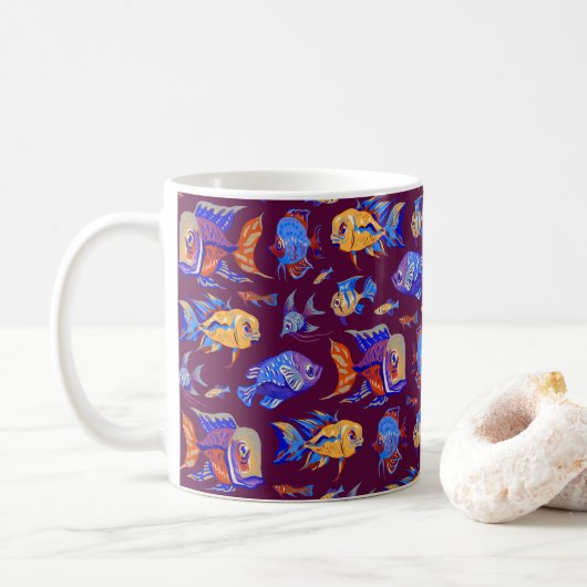おもしろいの熱帯魚 コーヒーマグカップ (ドーナツ)