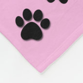 おもしろいの犬の恋人A06Aのピンクのためのよくはしゃぐな足のプリント フリースブランケット (角)