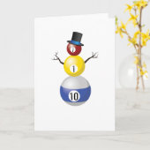 おもしろいの玉突の玉の雪だるまのビリヤードのプールプレーヤー カード (黄色い花)