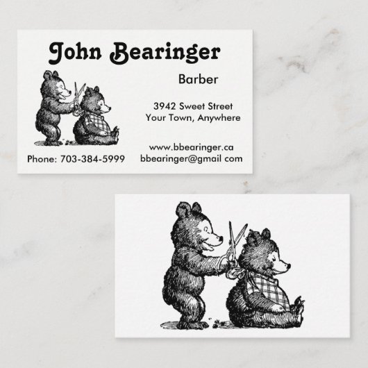 おもしろいの理容師の名刺 名刺 (正面/裏面)