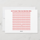 おもしろいの甘いクリスマスジンジャーブレッド – キャンディーケーン – 奇数のアウト シーズンカード (裏面)