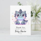 おもしろいの甘い恐竜の赤ちゃんシャワー サンキューカード (スタンド正面)