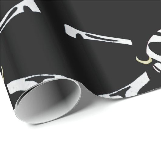 おもしろいの白黒海賊旗 ラッピングペーパー (ロールコーナー)