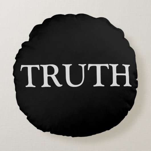 おもしろいの真実と白と黒での挑戦 ラウンドクッション (正面)