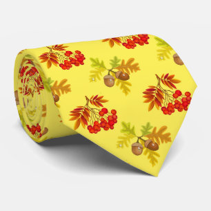 おもしろいの秋の果実およびドングリパターンタイ ネクタイ