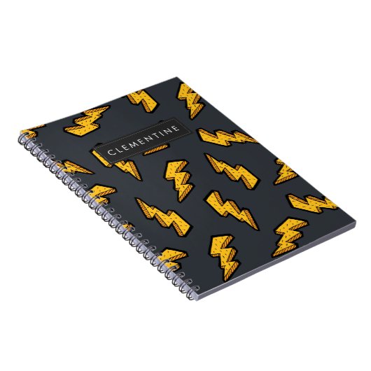 おもしろいの稲妻のスケッチパターン|はあなたの名前を加えます ノートブック (右側)