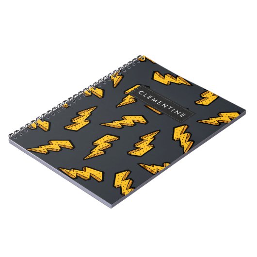 おもしろいの稲妻のスケッチパターン|はあなたの名前を加えます ノートブック (左側)