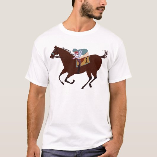 おもしろいの競馬のデザイン Tシャツ (正面)