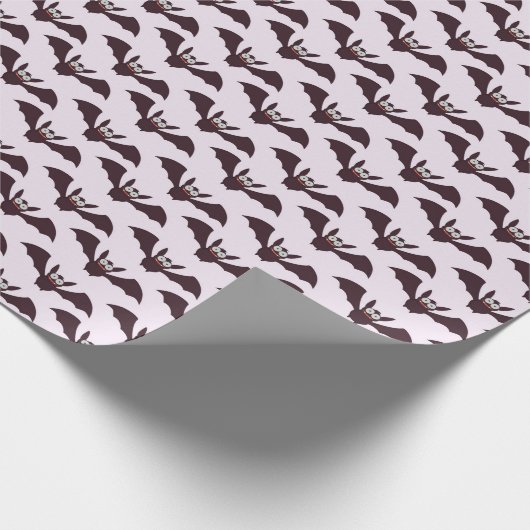 おもしろいの笑顔と飛んでいるこうもり ラッピングペーパー (角)