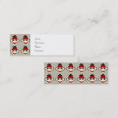 おもしろいの笑顔の赤い靴下サルの幸せな柄 スキニー名刺 (正面/裏面)
