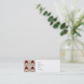 おもしろいの笑顔の赤い靴下サルの幸せな柄 スキニー名刺 (スタンド正面)