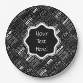 おもしろいの第18誕生会のパーソナライズなモノグラム ペーパープレート (正面)