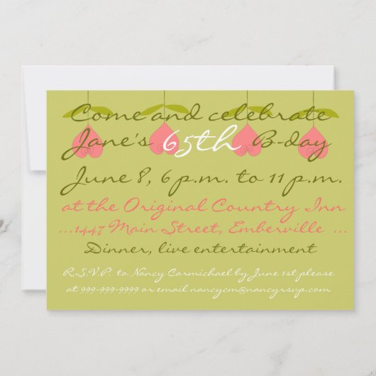 おもしろいの第65誕生日の招待状 招待状 (裏面)