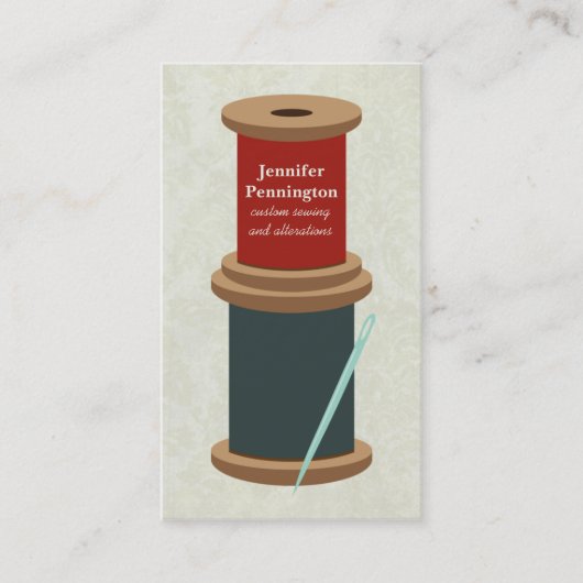 おもしろいの糸および針のカスタムな裁縫の名刺 名刺 (正面)