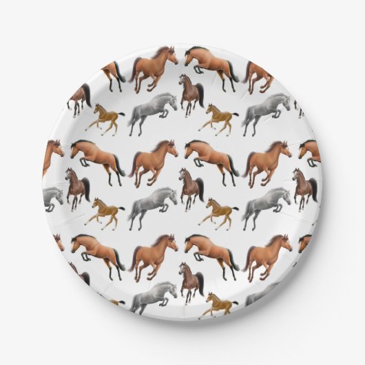 おもしろいの紙皿を持っているハンターのジャンパーの馬 ペーパープレート (正面)