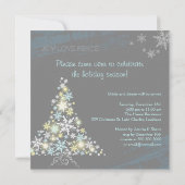 おもしろいの素晴しい雪片の木のクリスマス・パーティ 招待状 (裏面)