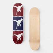 おもしろいの紫系統Tのレックスの恐竜の正方形パターン スケートボード (正面)