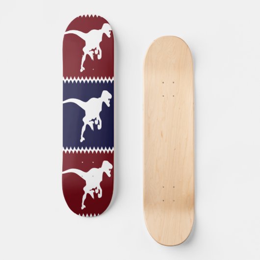 おもしろいの紫系統Tのレックスの恐竜の正方形パターン スケートボード (正面)