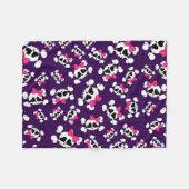 おもしろいの紫色のスカルおよび弓 フリースブランケット (正面(横))