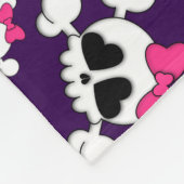 おもしろいの紫色のスカルおよび弓 フリースブランケット (角)