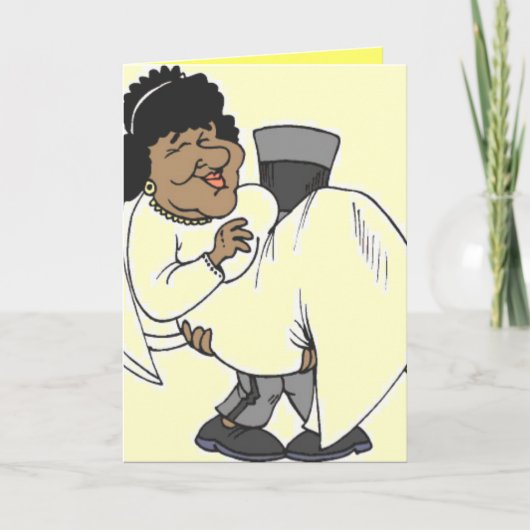 おもしろいの結婚あいさつカード – AFRO AMERICAN CARDS カード (正面)