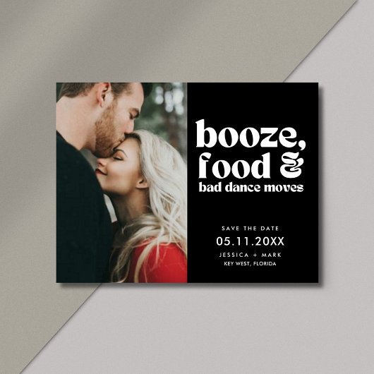 おもしろいの結婚写真の日付の保存 案内ポストカード