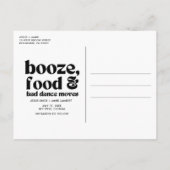 おもしろいの結婚写真の日付の保存 案内ポストカード (裏面)