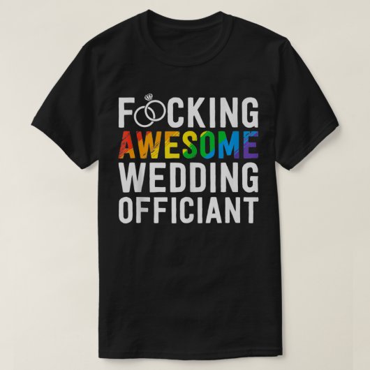 おもしろいの結婚LGBT素晴らしゲイWedd Tシャツ (デザイン正面)