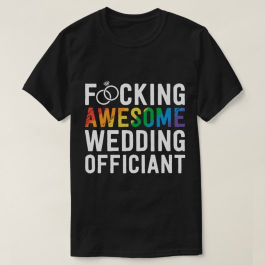 おもしろいの結婚LGBT素晴らしゲイWedd Tシャツ (デザイン正面)