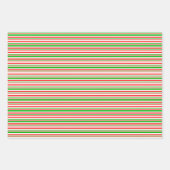 おもしろいの緑、白、赤の色の色のパターストライプン ラッピングペーパーシート (正面2)