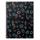 おもしろいの繰り返しパターンをトランスの旗の色に! ノートブック (正面)