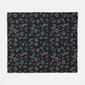 おもしろいの繰り返しパターンをトランスの旗の色に! フリースブランケット (正面(横))