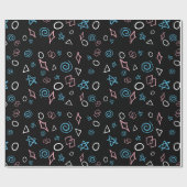 おもしろいの繰り返しパターンをトランスの旗の色に！ ラッピングペーパー (フラット)