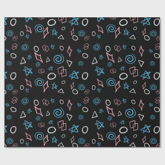 おもしろいの繰り返しパターンをトランスの旗の色に！ ラッピングペーパー