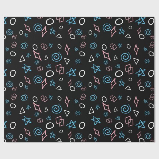 おもしろいの繰り返しパターンをトランスの旗の色に！ ラッピングペーパー (フラット)