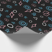 おもしろいの繰り返しパターンをトランスの旗の色に！ ラッピングペーパー (角)