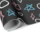 おもしろいの繰り返しパターンをトランスの旗の色に！ ラッピングペーパー (ロールコーナー)