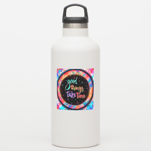 おもしろいの良い事は時間がかかる感動的引用文 シール (ウォーターボトル)