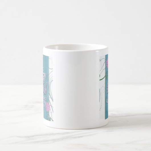 おもしろいの花との幸せな第65誕生日 コーヒーマグカップ (中央)