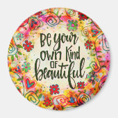 おもしろいの花は自分の美しい花 マグネット (正面)