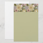 おもしろいの花柄の文房具 便箋 (正面/裏面)