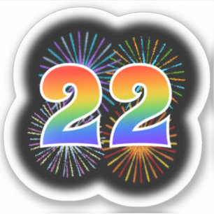 おもしろいの花火 + 虹パターン"22"イベント# シール