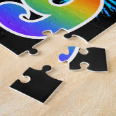 おもしろいの花火 + 虹パターン"39"誕生日# ジグソーパズル (側面)