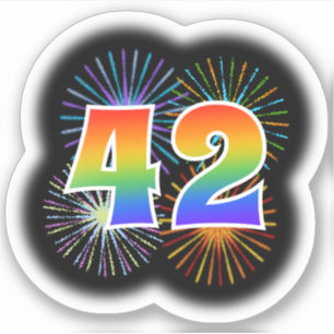 おもしろいの花火 + 虹パターン"42"イベント# シール