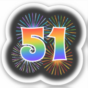 おもしろいの花火 + 虹パターン"51"イベント# シール