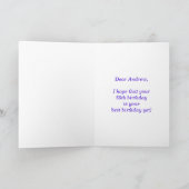 おもしろいの花火 + 虹パターン"65"誕生日# カード (内部)