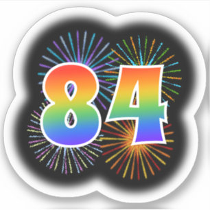 おもしろいの花火 + 虹パターン"84"イベント# シール