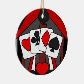 おもしろいの芸術的なトランプの抽象美術 セラミックオーナメント (右)
